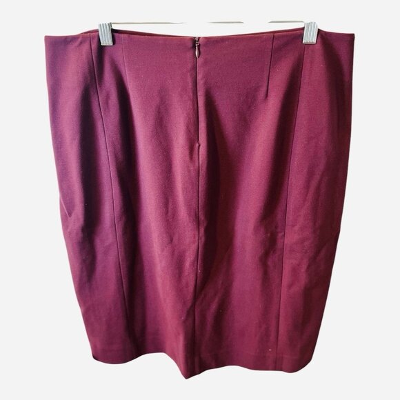 MM Lafleur Women's The Greenpoint Skirt Garnet Front Slit High Rise Pencil Sz 14 - Picture 3 of 7